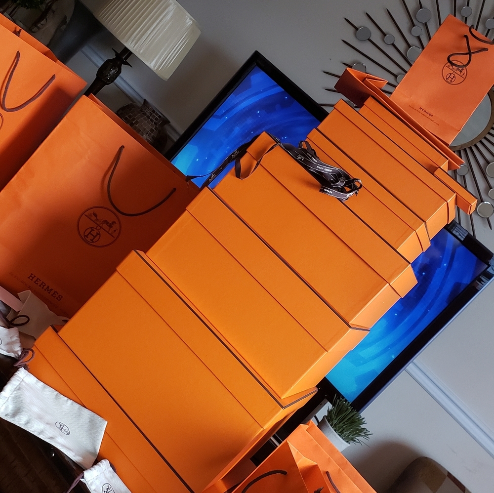 Hermes boxes, ribbons ,boxes. Authentic